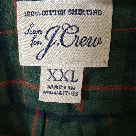 J. Crew: Green 100% Cotton Slim Fit Flannel Shirt- XXL - Picture 2 of 16